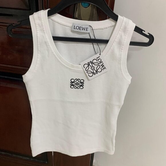 LOEWE White Anagram Logo Tank Top - Picture 1 of 6